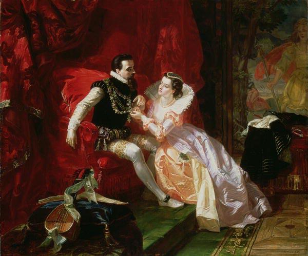 Edward Matthew Ward Leicester and Amy Robsart at Cumnor Hall oil painting image